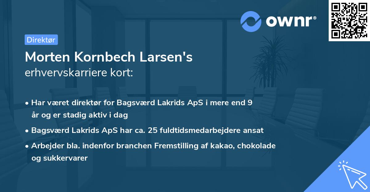 Morten Kornbech Larsen's erhvervskarriere kort
