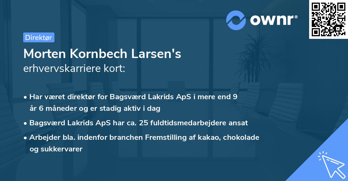 Morten Kornbech Larsen's erhvervskarriere kort