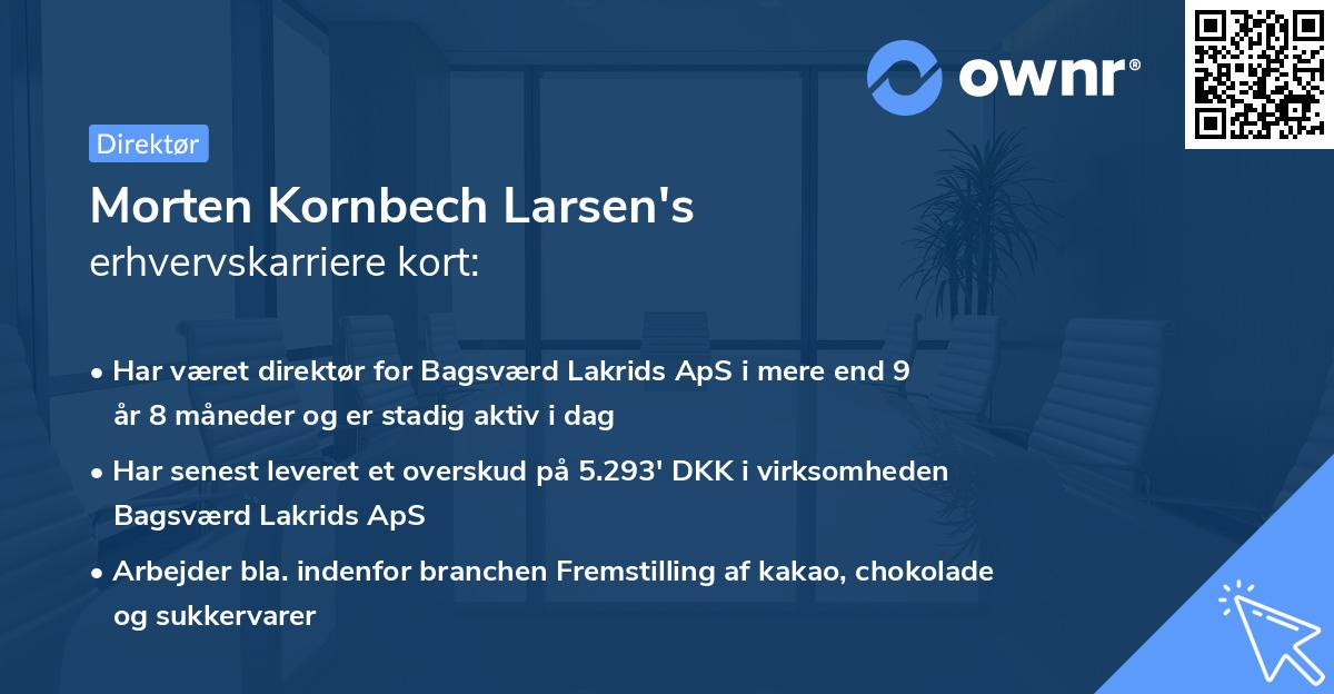 Morten Kornbech Larsen's erhvervskarriere kort