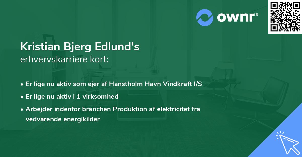 Kristian Bjerg Edlund's erhvervskarriere kort