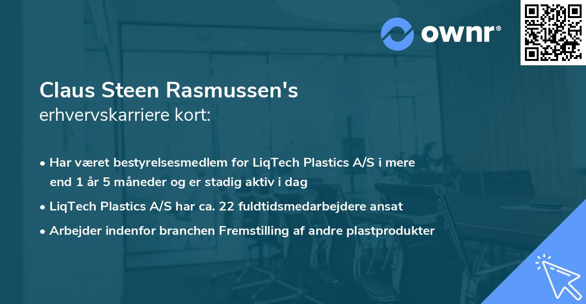 Claus Steen Rasmussen's erhvervskarriere kort