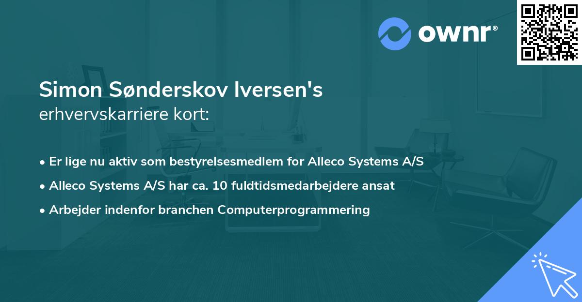 Simon Sønderskov Iversen's erhvervskarriere kort