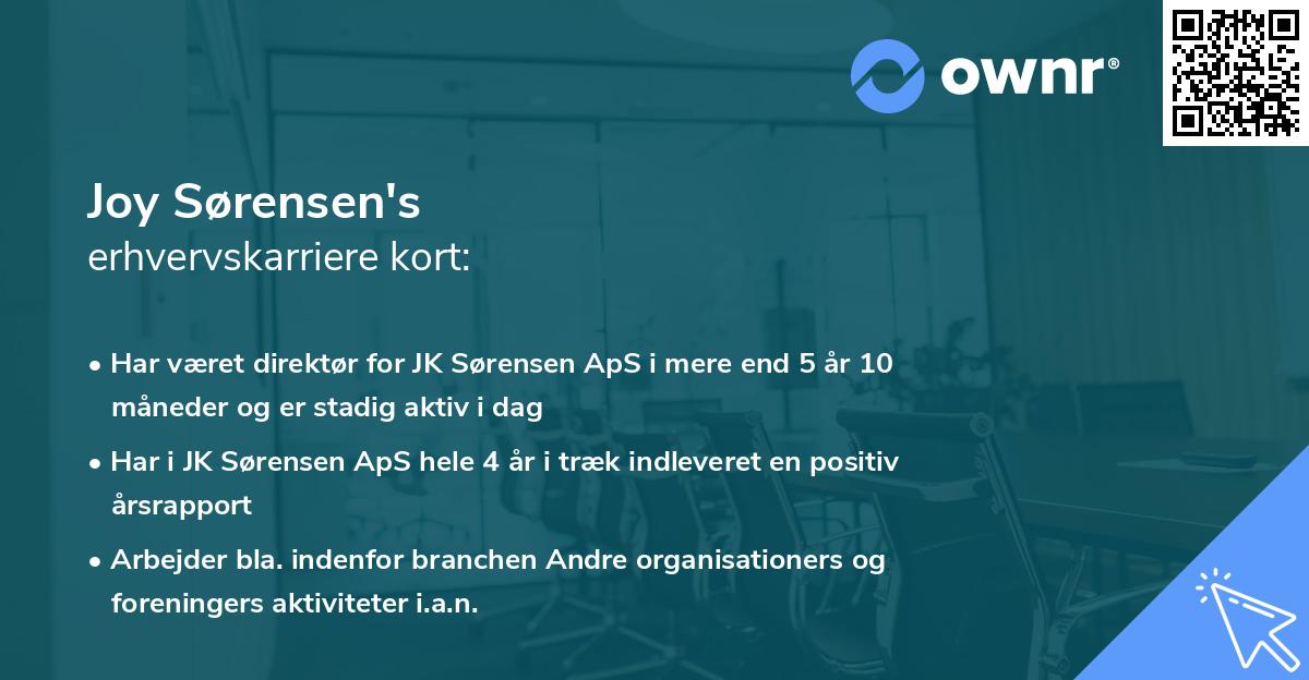 Joy Sørensen's erhvervskarriere kort