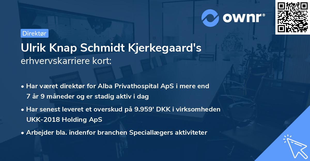 Ulrik Knap Schmidt Kjerkegaard's erhvervskarriere kort