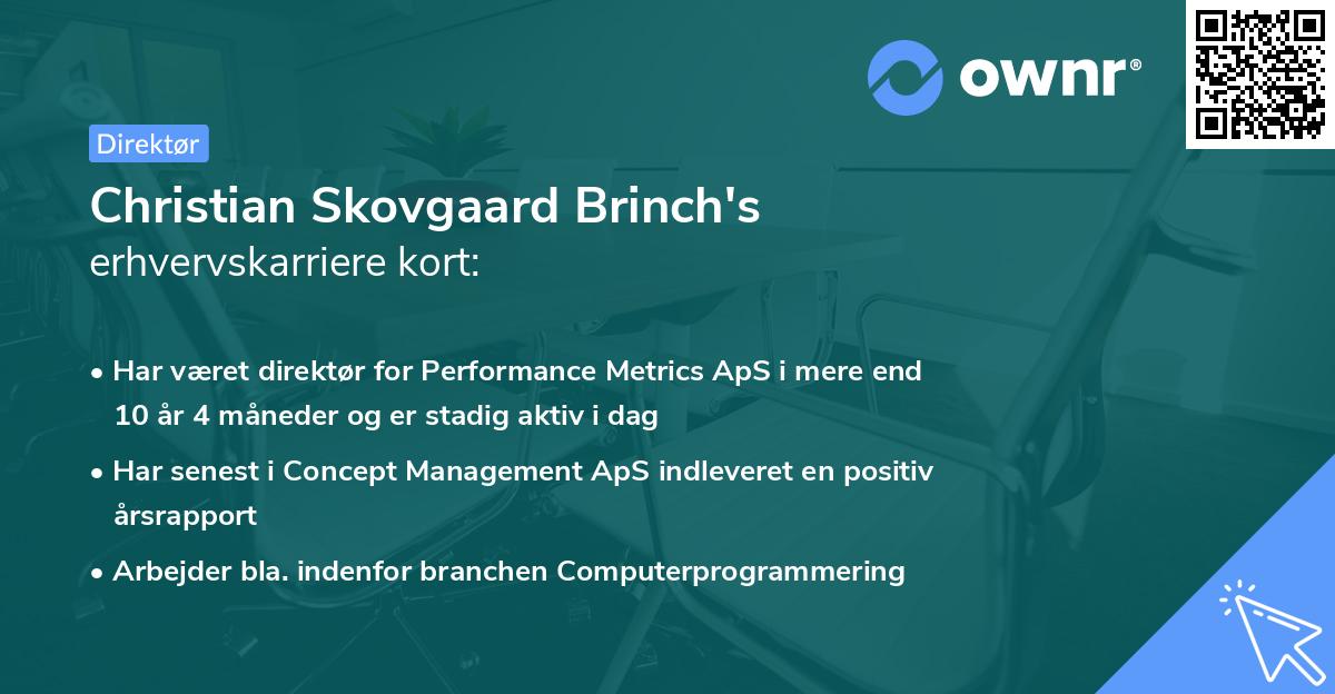 Christian Skovgaard Brinch's erhvervskarriere kort