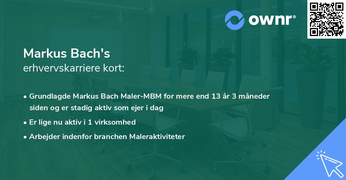 Markus Bach's erhvervskarriere kort