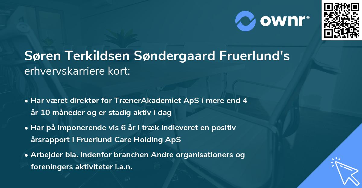 Søren Terkildsen Søndergaard Fruerlund's erhvervskarriere kort