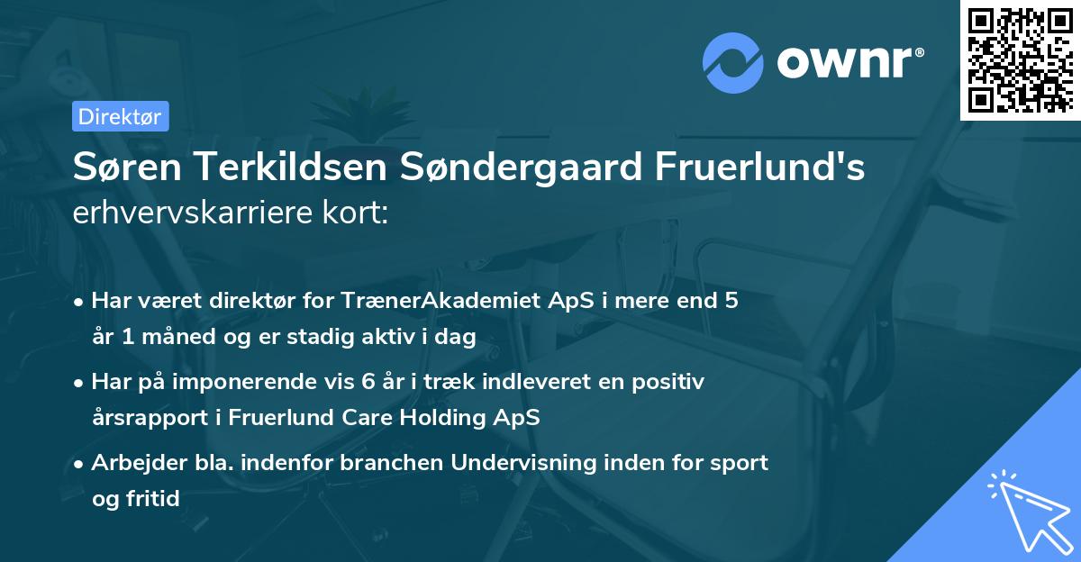 Søren Terkildsen Søndergaard Fruerlund's erhvervskarriere kort