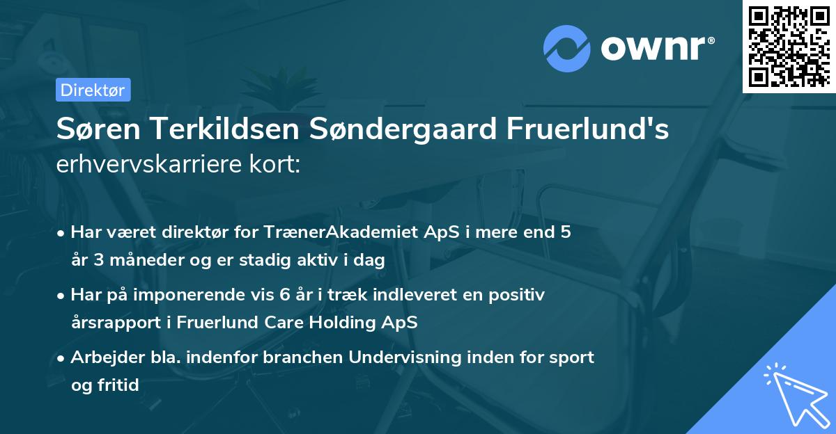 Søren Terkildsen Søndergaard Fruerlund's erhvervskarriere kort