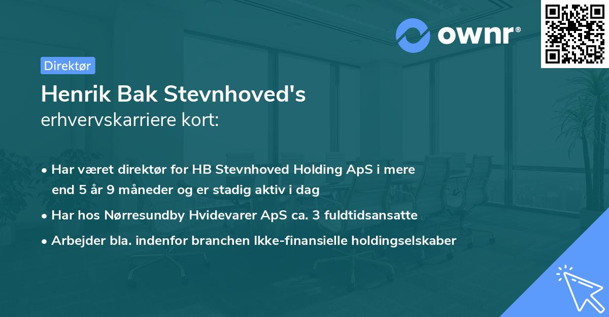 Henrik Bak Stevnhoved's erhvervskarriere kort