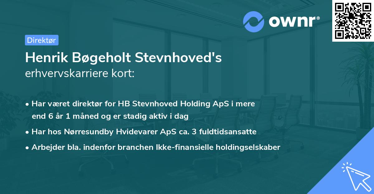 Henrik Bøgeholt Stevnhoved's erhvervskarriere kort