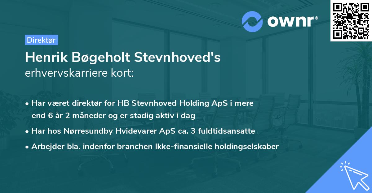 Henrik Bøgeholt Stevnhoved's erhvervskarriere kort