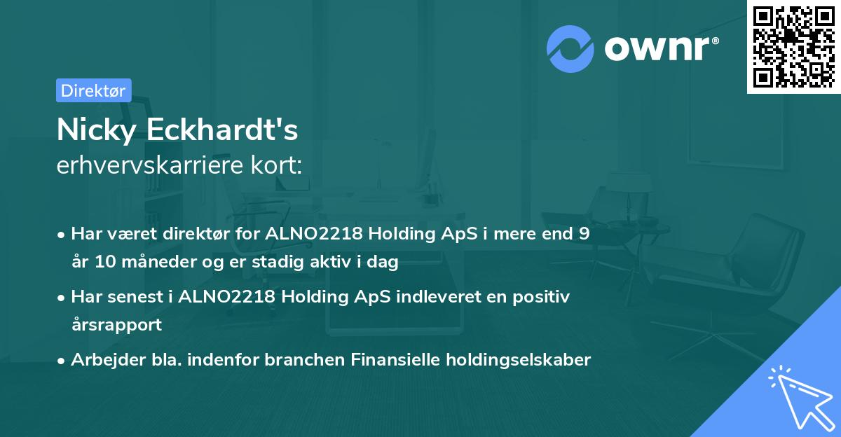 Nicky Eckhardt's erhvervskarriere kort