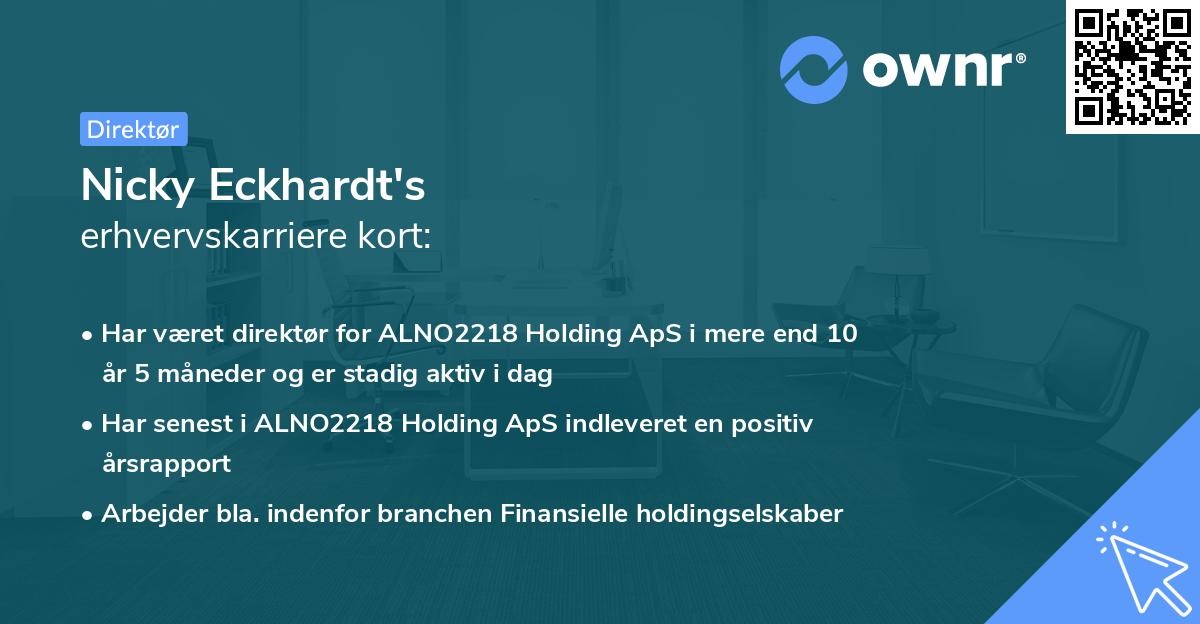 Nicky Eckhardt's erhvervskarriere kort