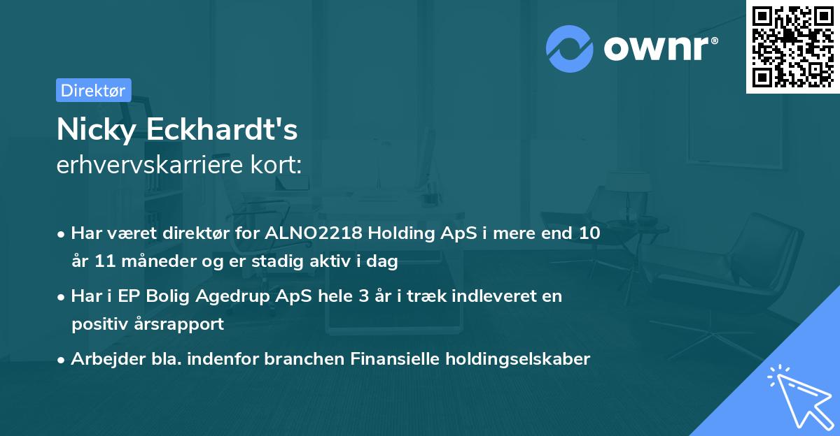 Nicky Eckhardt's erhvervskarriere kort