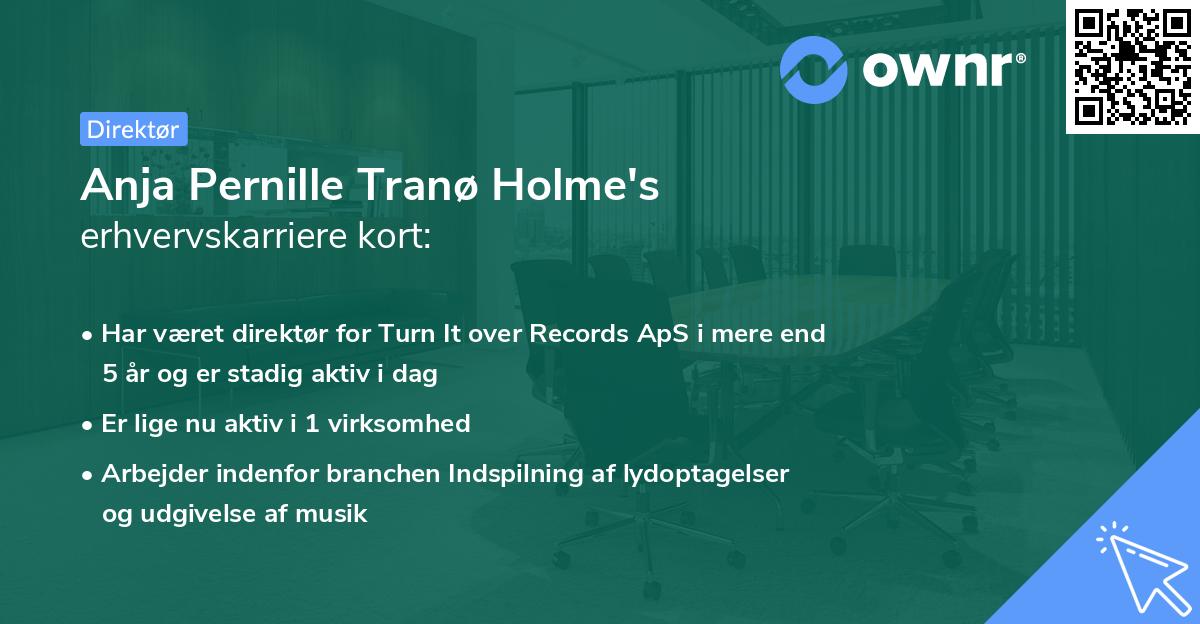 Anja Pernille Tranø Holme's erhvervskarriere kort
