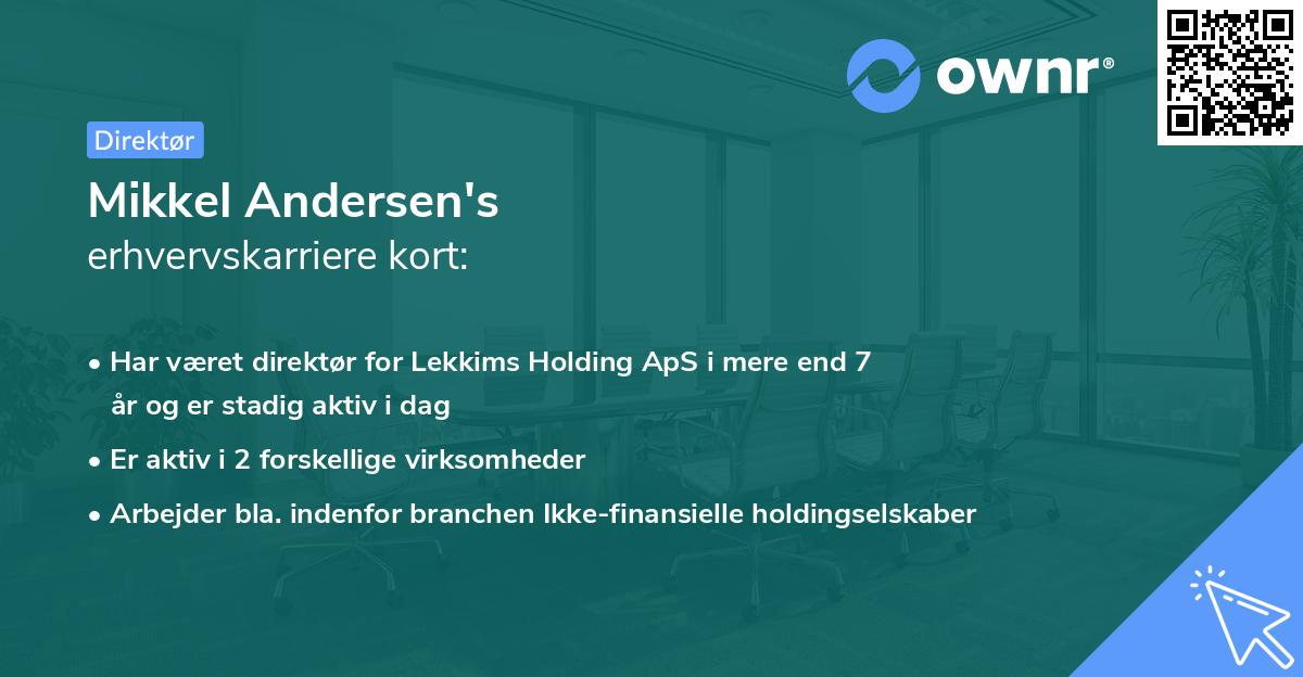 Mikkel Andersen's erhvervskarriere kort