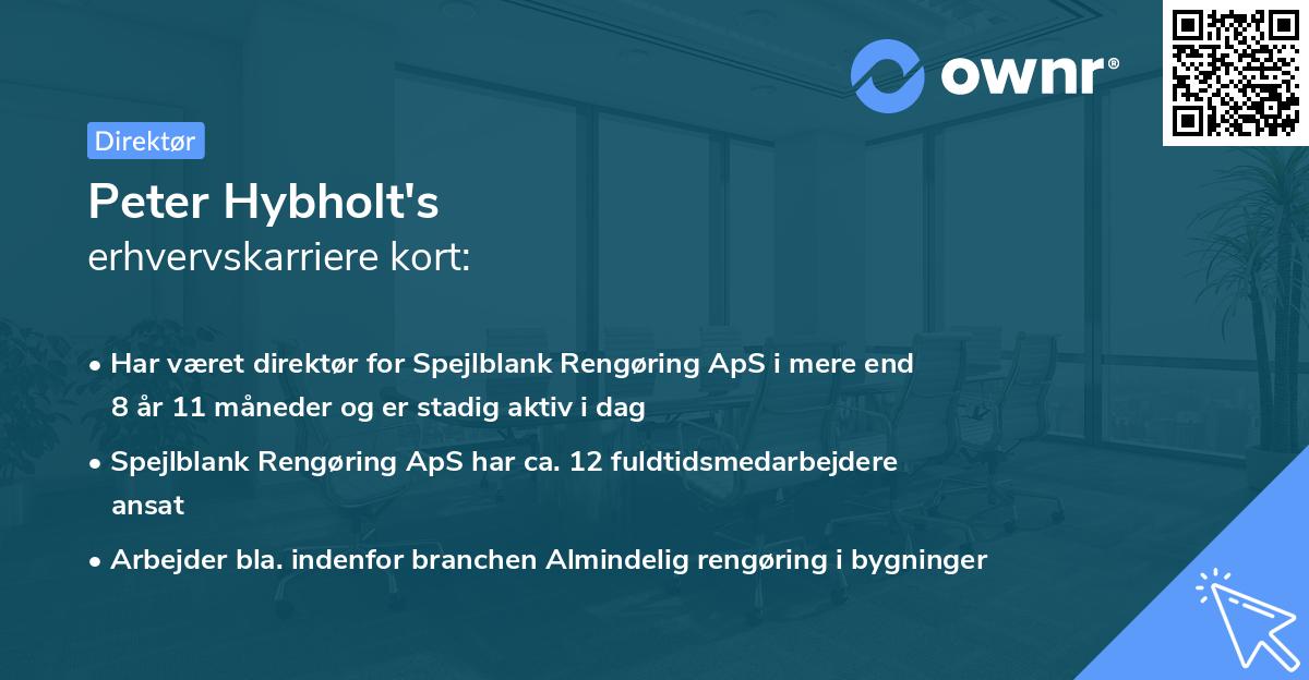 Peter Hybholt's erhvervskarriere kort