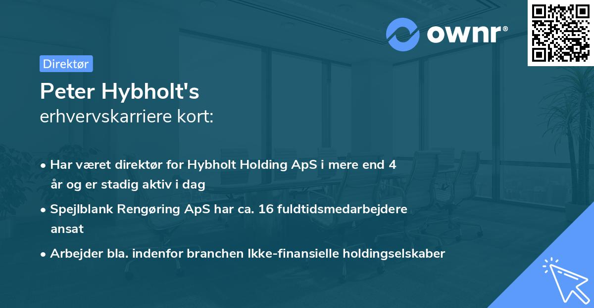 Peter Hybholt's erhvervskarriere kort