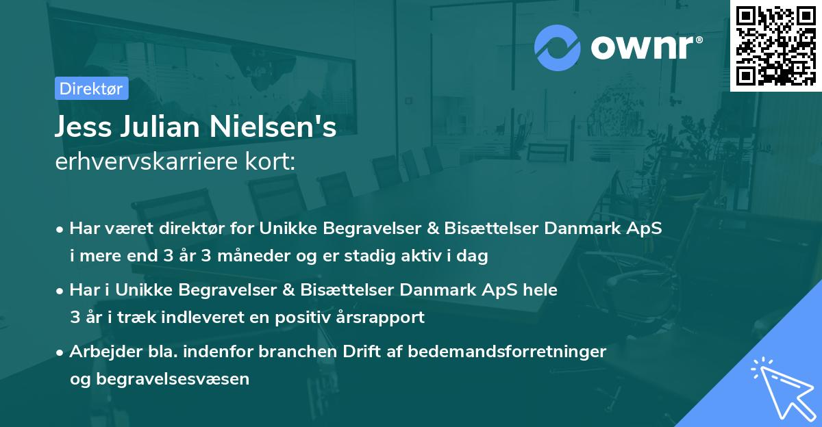 Jess Julian Nielsen's erhvervskarriere kort