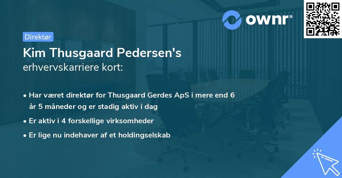 Kim Thusgaard Pedersen's erhvervskarriere kort