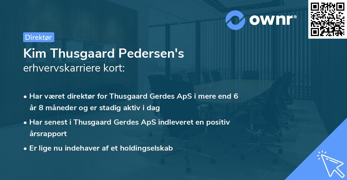 Kim Thusgaard Pedersen's erhvervskarriere kort