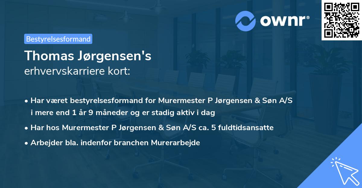 Thomas Jørgensen's erhvervskarriere kort