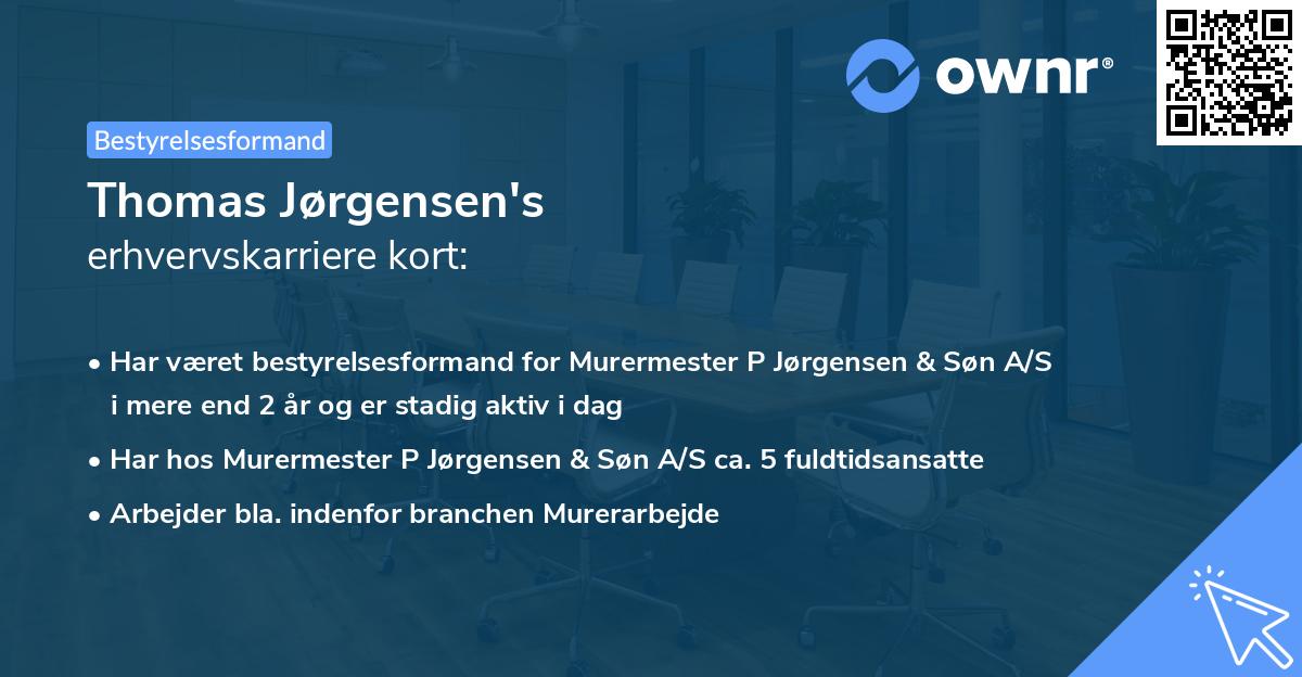 Thomas Jørgensen's erhvervskarriere kort