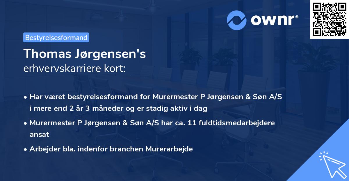 Thomas Jørgensen's erhvervskarriere kort