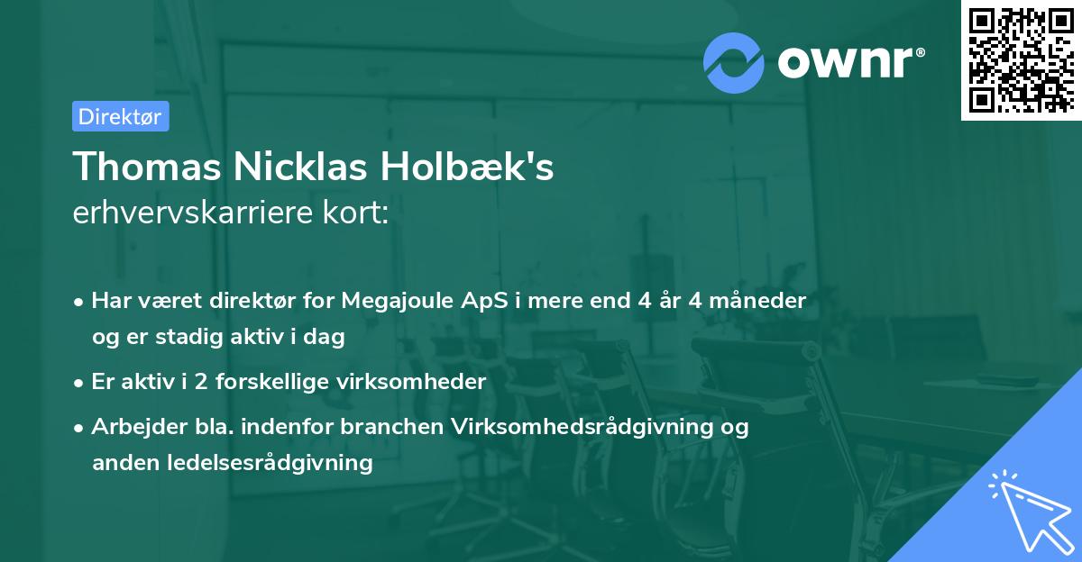 Thomas Nicklas Holbæk's erhvervskarriere kort