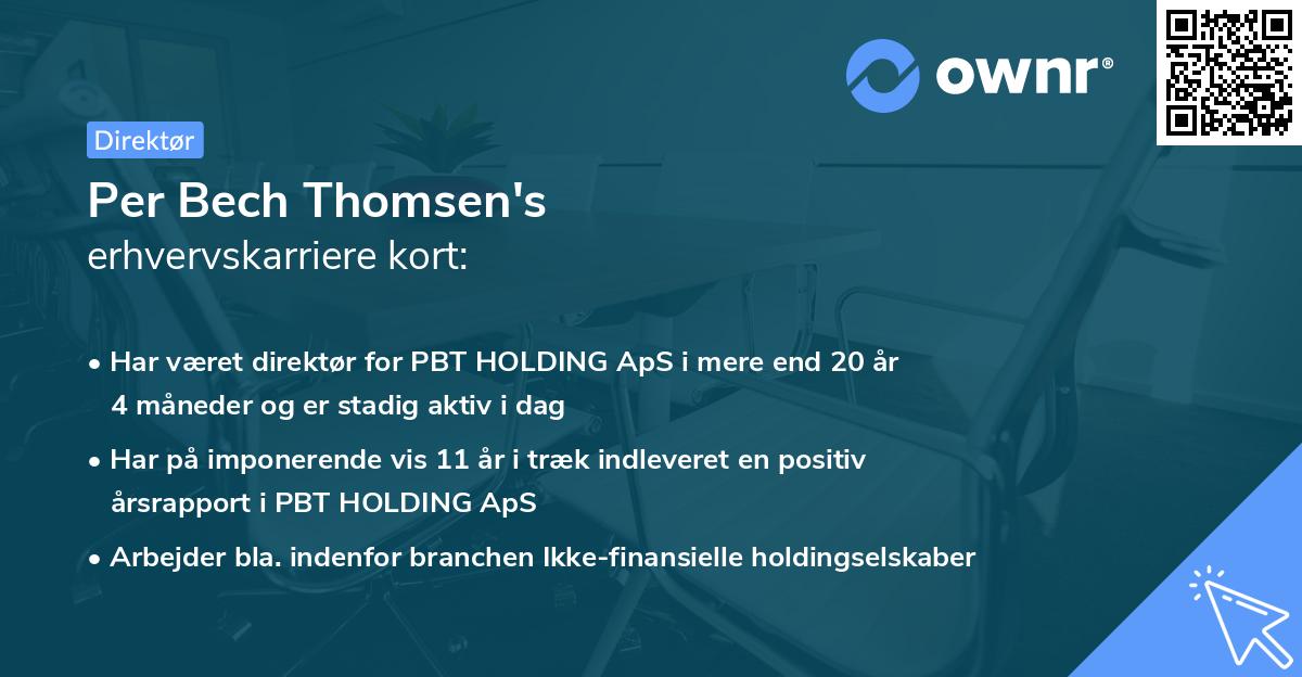 Per Bech Thomsen's erhvervskarriere kort