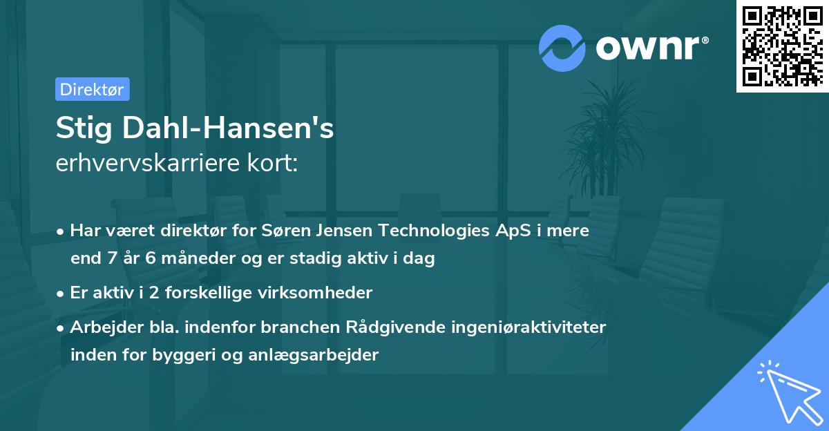 Stig Dahl-Hansen's erhvervskarriere kort