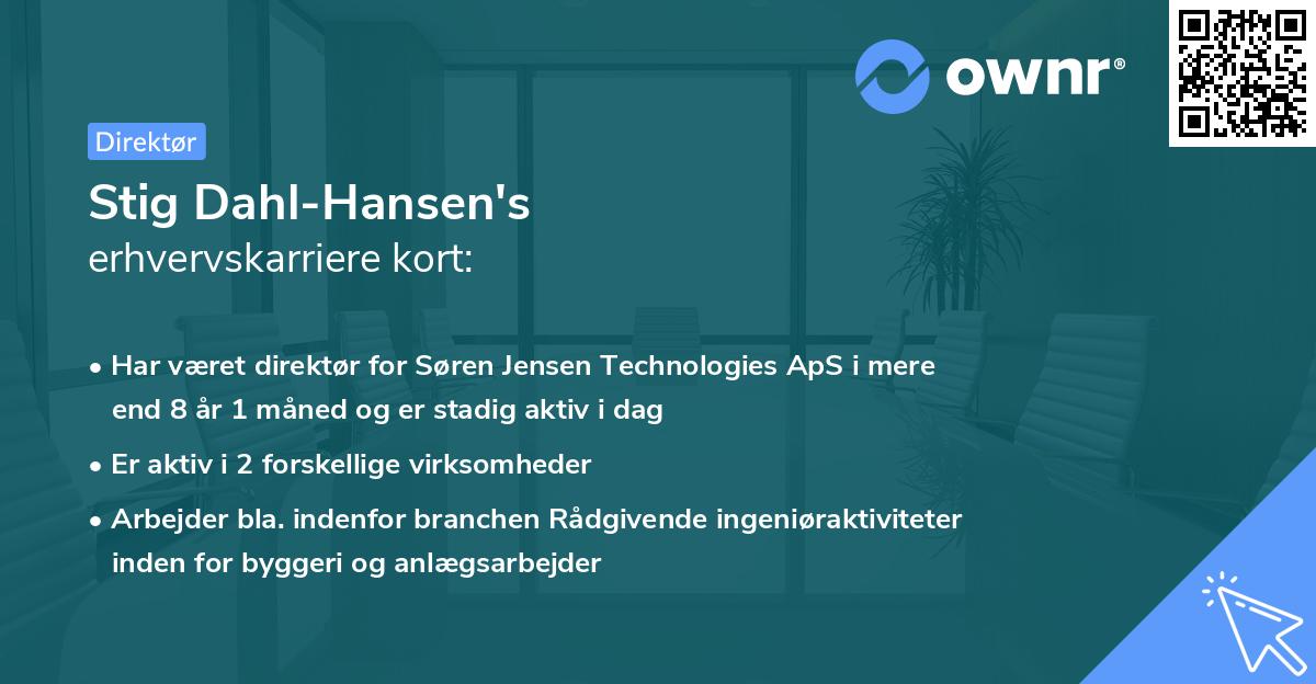 Stig Dahl-Hansen's erhvervskarriere kort