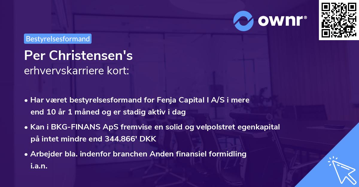 Per Christensen's erhvervskarriere kort