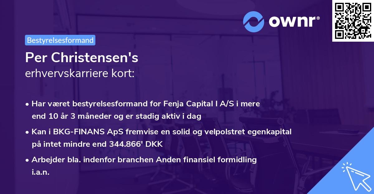 Per Christensen's erhvervskarriere kort