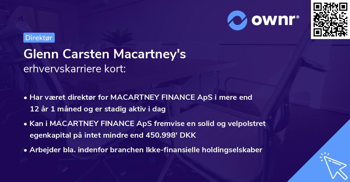 Glenn Carsten Macartney's erhvervskarriere kort