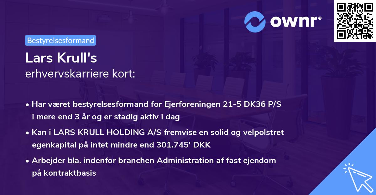 Lars Krull's erhvervskarriere kort