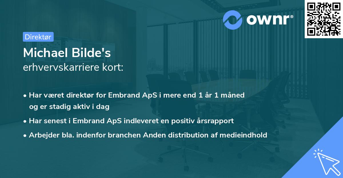 Michael Bilde's erhvervskarriere kort