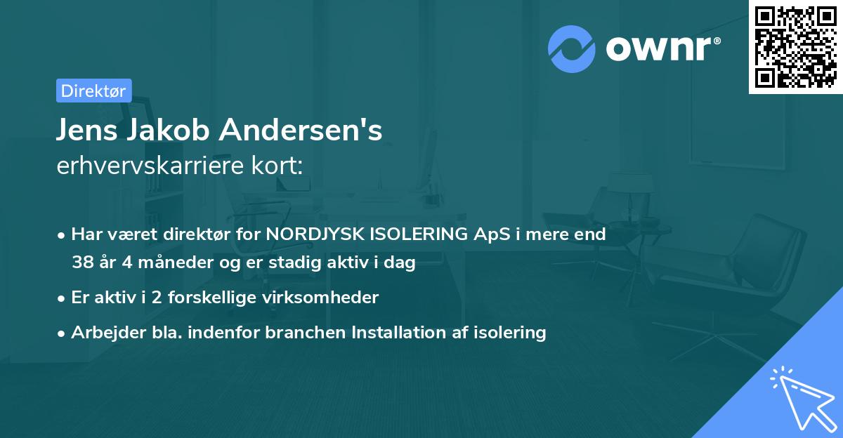 Jens Jakob Andersen's erhvervskarriere kort