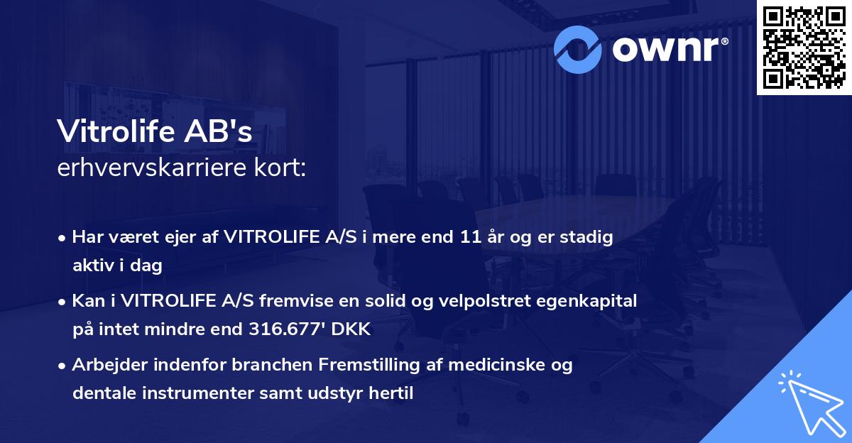 Vitrolife AB's erhvervskarriere kort