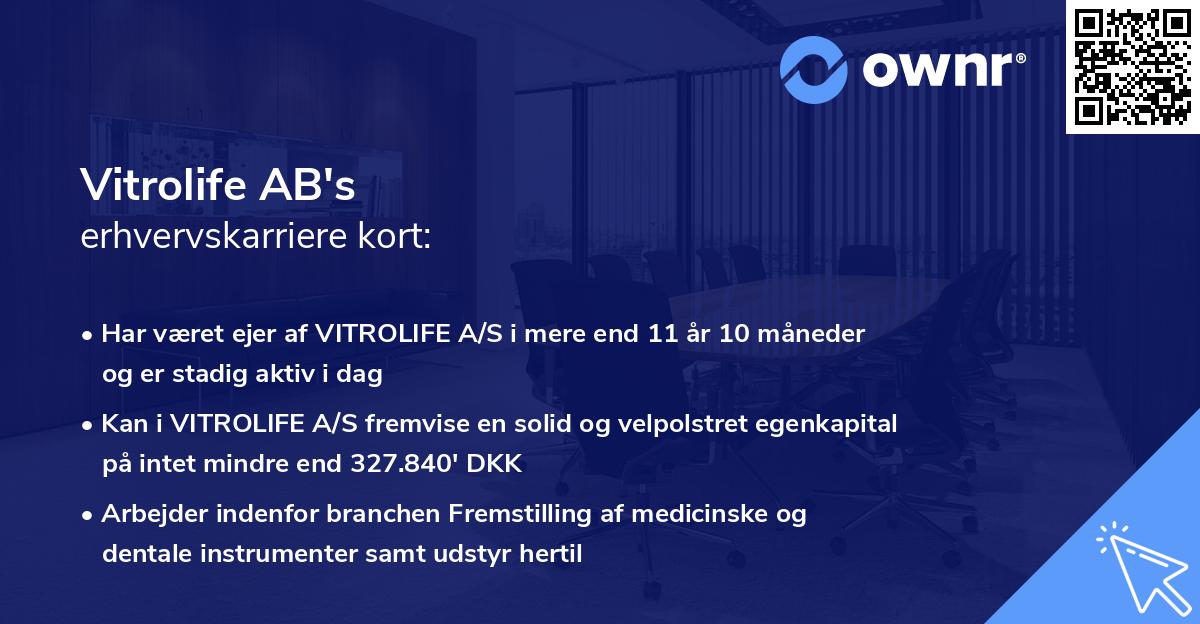 Vitrolife AB's erhvervskarriere kort