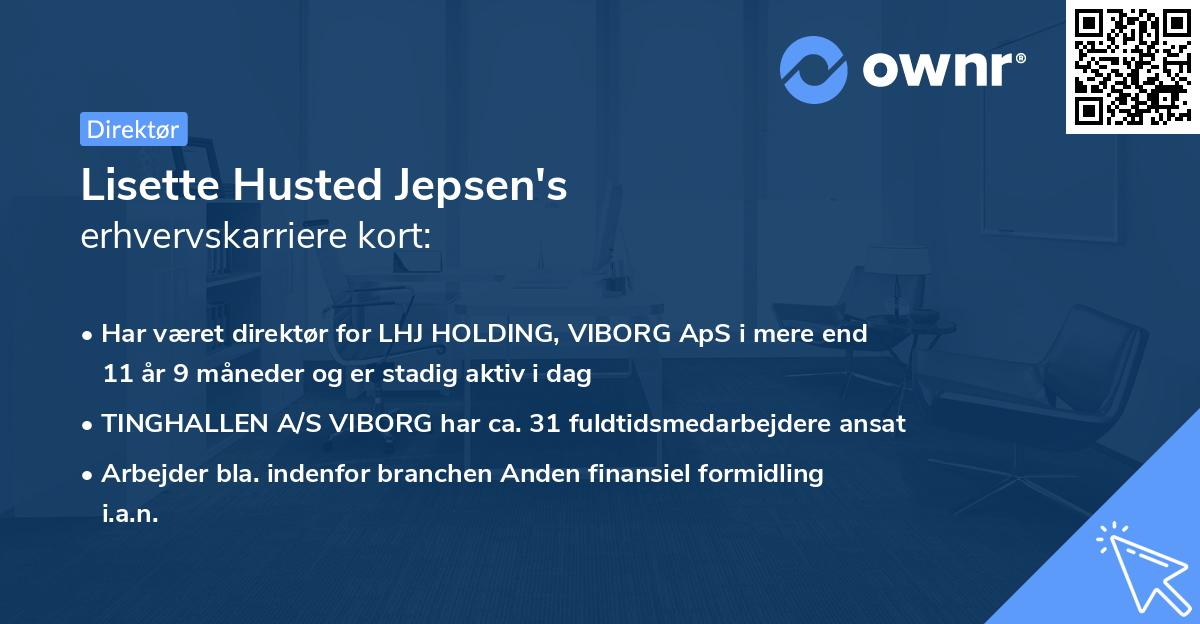 Lisette Husted Jepsen's erhvervskarriere kort