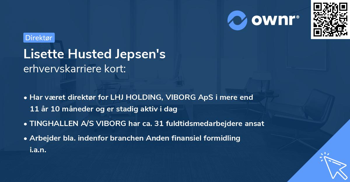 Lisette Husted Jepsen's erhvervskarriere kort