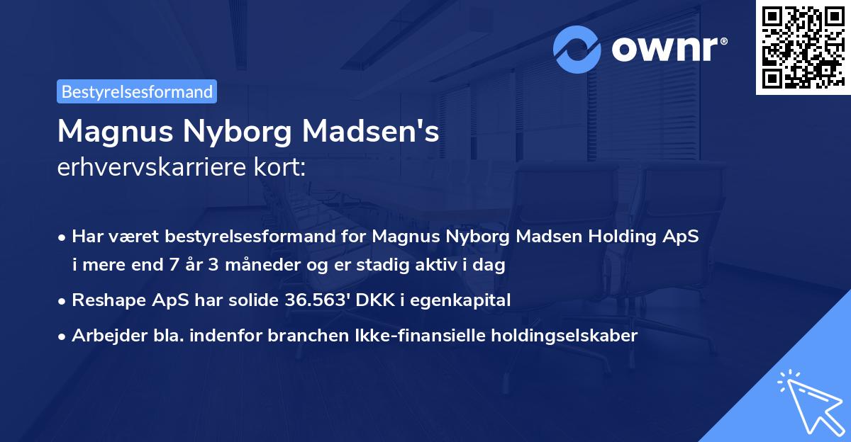 Magnus Nyborg Madsen's erhvervskarriere kort