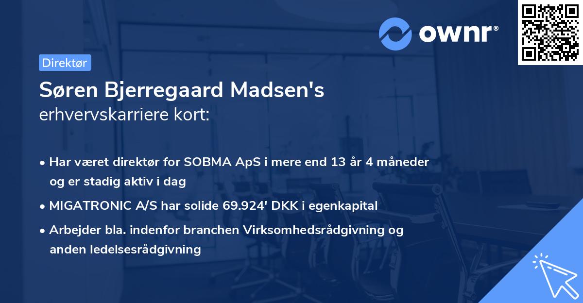 Søren Bjerregaard Madsen's erhvervskarriere kort