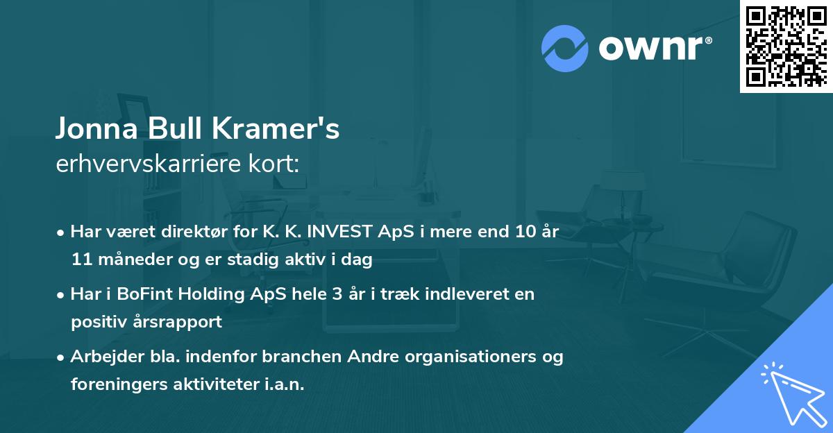 Jonna Bull Kramer's erhvervskarriere kort