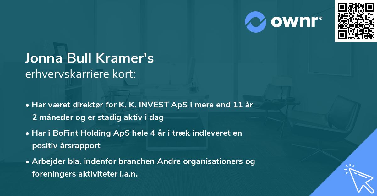 Jonna Bull Kramer's erhvervskarriere kort