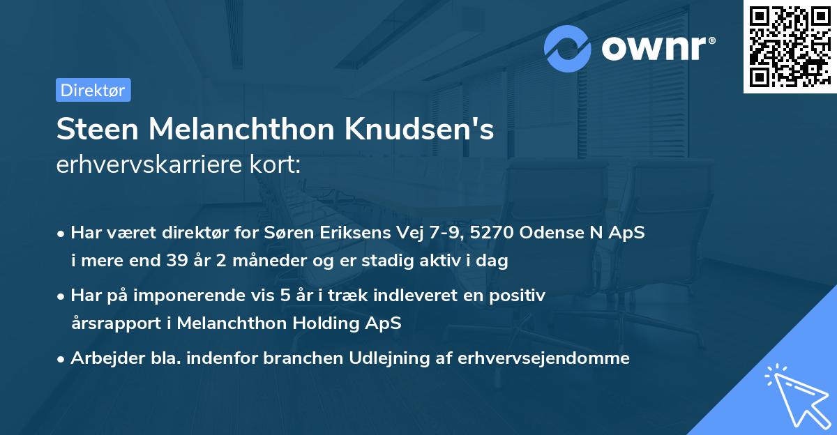 Steen Melanchthon Knudsen's erhvervskarriere kort
