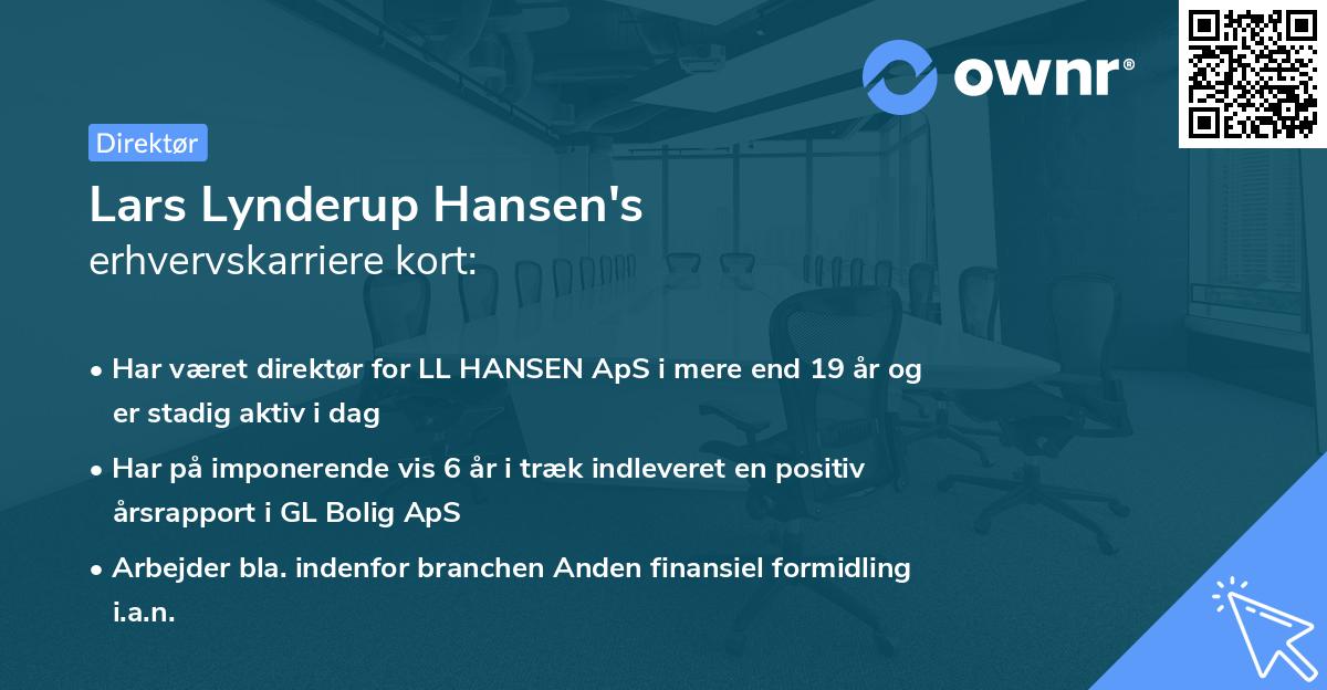 Lars Lynderup Hansen's erhvervskarriere kort