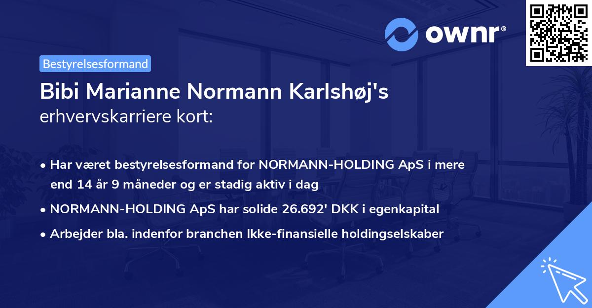 Bibi Marianne Normann Karlshøj's erhvervskarriere kort